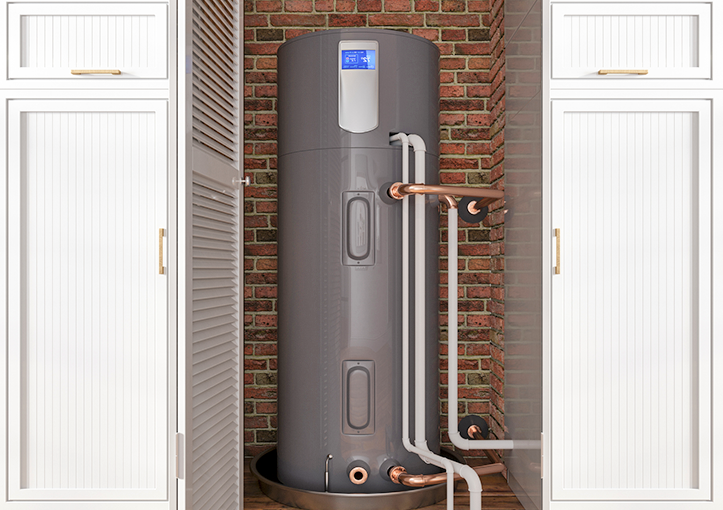 High-efficiency boiler installation closet